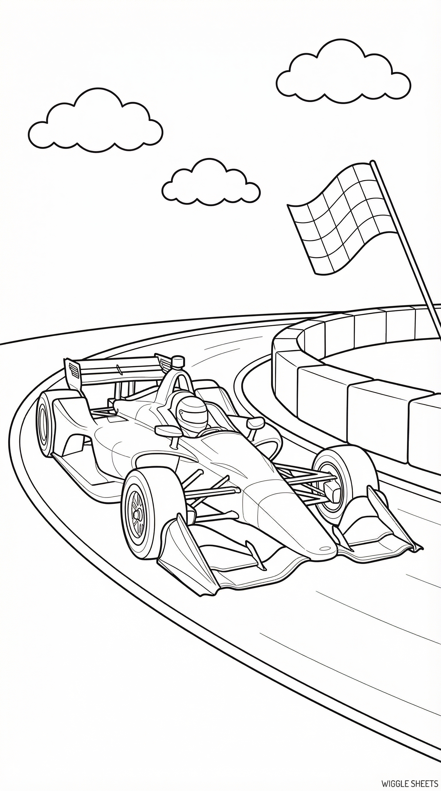 Indy Race Car Coloring Page